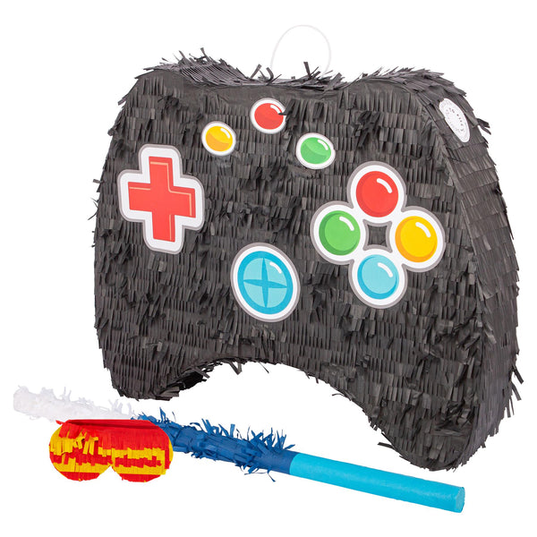 nicola spring 3pc Game Controller Large Pinata Set with Stick & Blindfold
