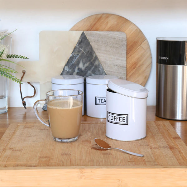 Nicola Spring 3pc Round Metal Tea Coffee Sugar Canister Set