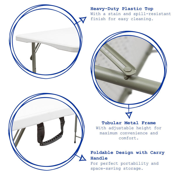 Nicola Spring 4 Feet / 120cm Height Adjustable Folding Trestle Table