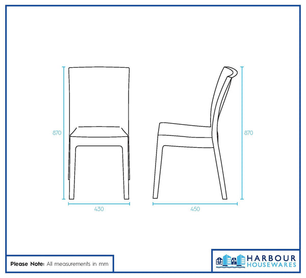 Nicola Spring 4 Piece Rattan Effect Garden Dining Chairs - Anthracite