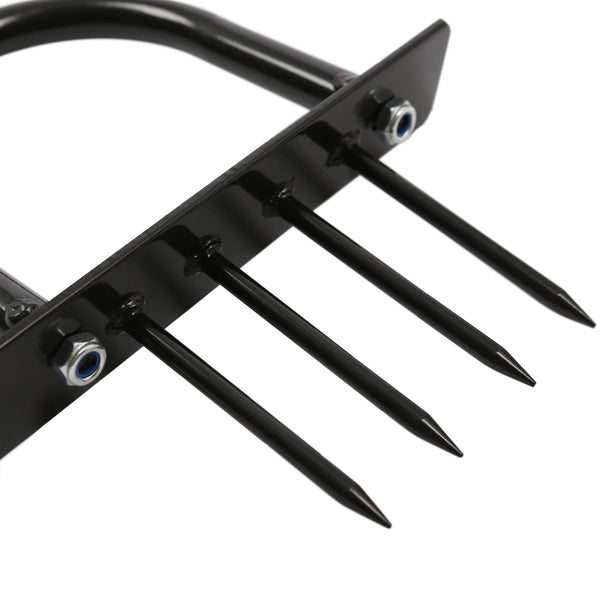 Nicola Spring 4-Prong Lawn Aerator - 24.5cm X 1M - Black