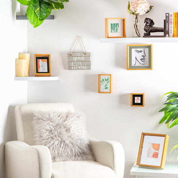 Nicola Spring 4" X 4" 3D Deep Box Photo Frame With 2" X 2" Mount
