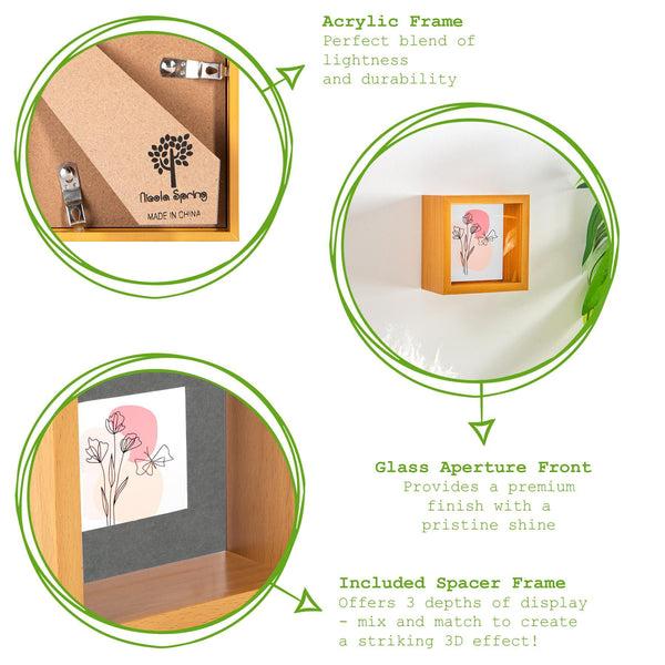 Nicola Spring 4" X 4" 3D Deep Box Photo Frame With 2" X 2" Mount