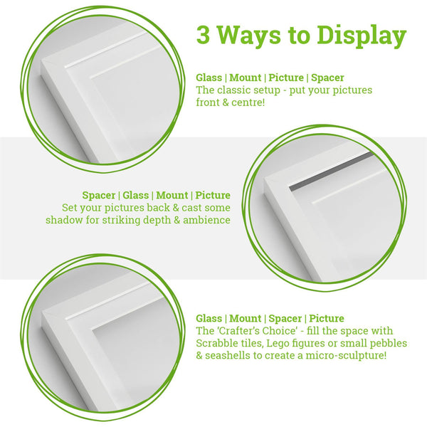 Nicola Spring 4" X 4" 3D Deep Box Photo Frame With 2" X 2" Mount