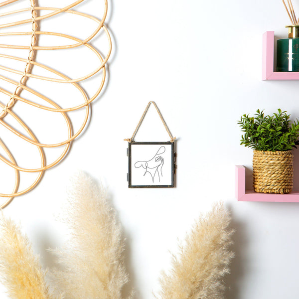 Nicola Spring 4" X 4" Black Hanging Metal Photo Frame