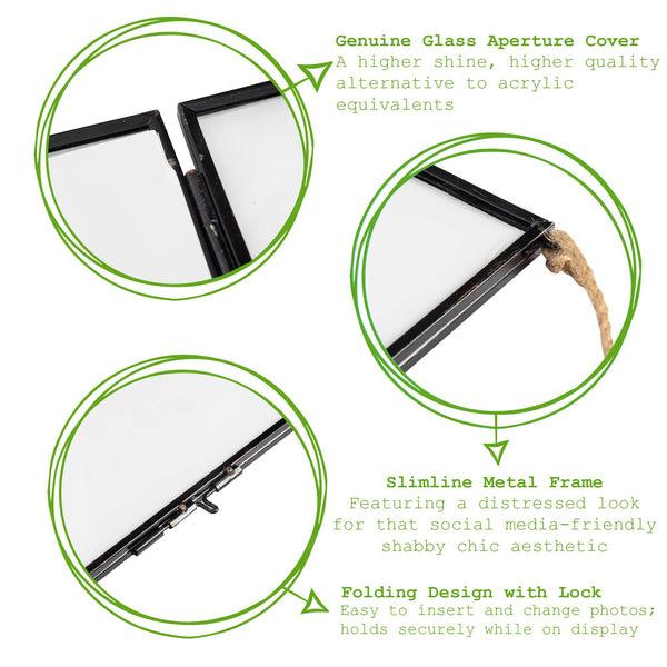 Nicola Spring 4" X 4" Black Hanging Metal Photo Frame