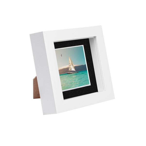 nicola spring 4" x 4" White 3D Box Photo Frame with 2" x 2" Mount