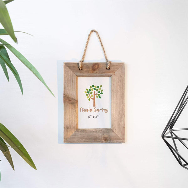 Nicola Spring 4" X 6" Natural Wooden Hanging Photo Frame