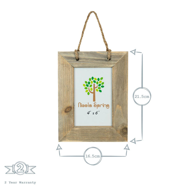 Nicola Spring 4" X 6" Natural Wooden Hanging Photo Frame