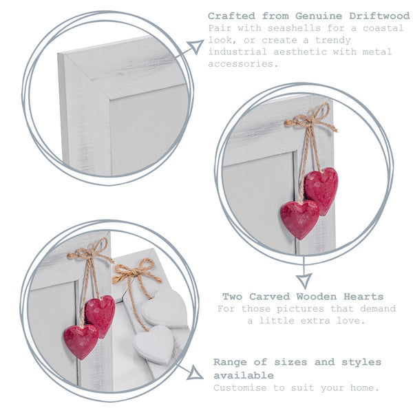 Nicola Spring 4" X 6" White Standing Photo Frame With Hearts