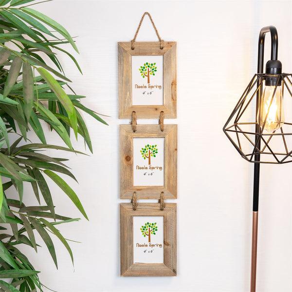 Nicola Spring 4" X 6" Wooden Hanging Triple Photo Frame