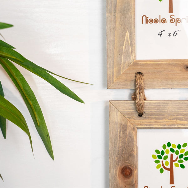 Nicola Spring 4" X 6" Wooden Hanging Triple Photo Frame