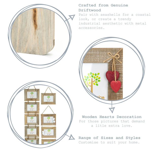 Nicola Spring 4" X 6" Wooden Standing Photo Frame With Hearts