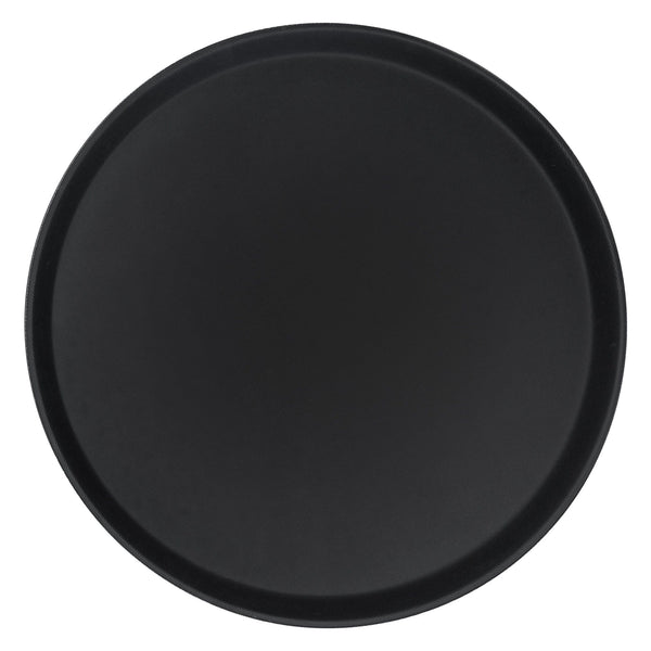 nicola spring 40.5cm Black Round Plastic Non-Slip Serving Tray