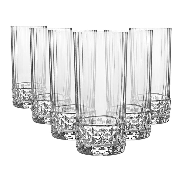 nicola spring 400ml America '20s Highball Glasses - Pack of Six