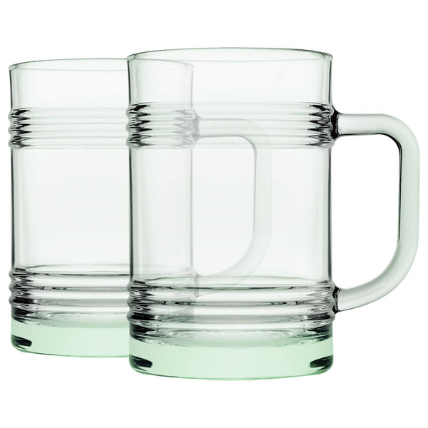 nicola spring 400ml Aware Tincan Recycled Glass Mugs - Green - Pack of Two