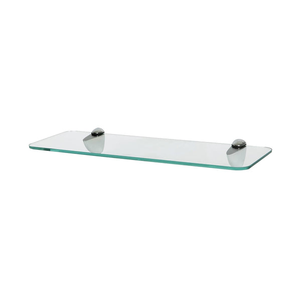 nicola spring 40cm Rounded Floating Glass Shelf with Chrome Fixings