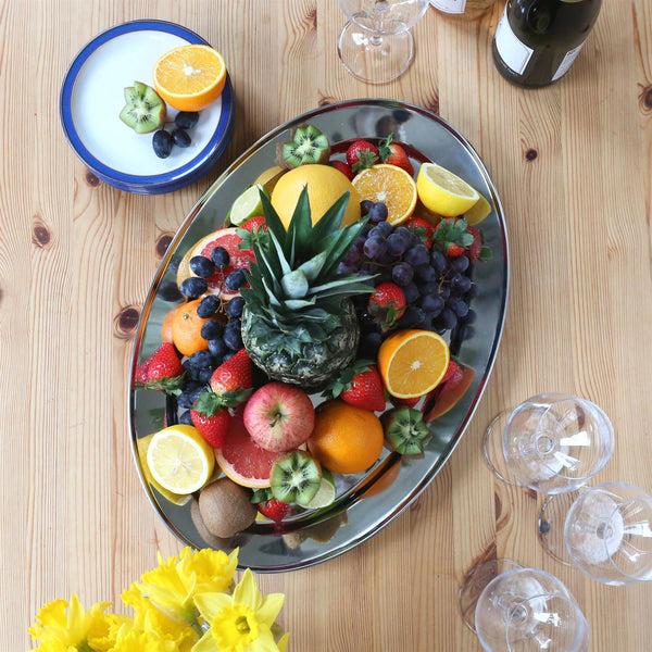 Nicola Spring 40cm X 27cm Oval Stainless Steel Serving Platter