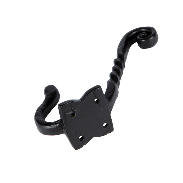 Nicola Spring 40mm X 125mm Black Twisted Scroll Hat & Coat Hook