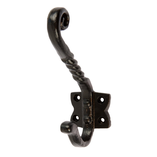 nicola spring 40mm x 125mm Black Twisted Scroll Hat & Coat Hook
