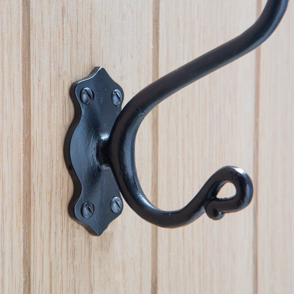 Nicola Spring 40mm X 140mm Black Curly Hat & Coat Hook