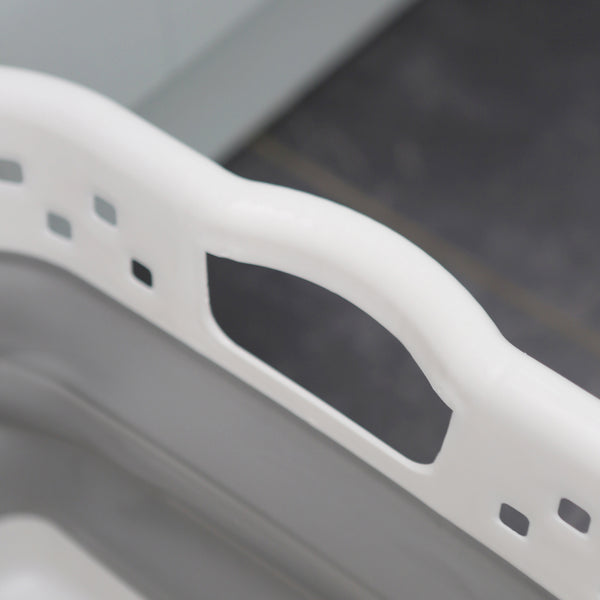 Nicola Spring 42L Collapsible Laundry Basket - White/Grey