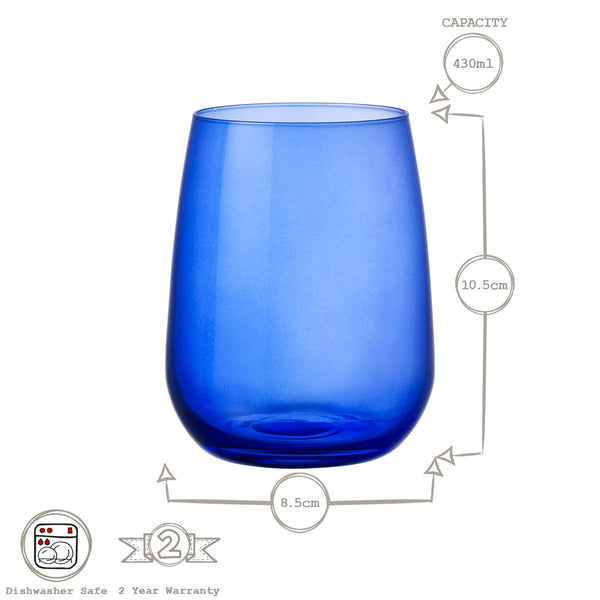 Nicola Spring 430ml Restaurant Glass Tumblers - Pack Of 6