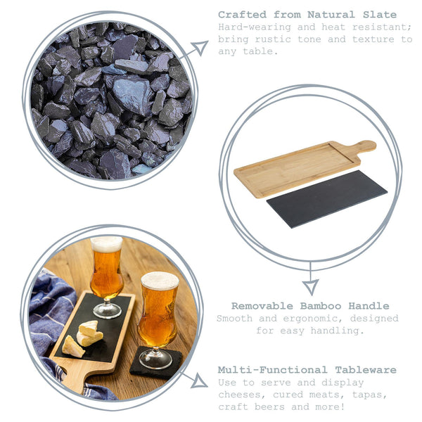 Nicola Spring 44.5cm X 14.5cm Slate Bamboo Serving Board