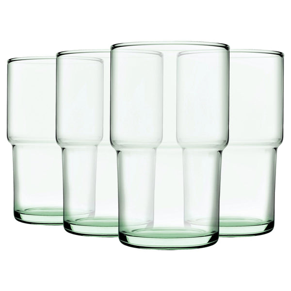 nicola spring 440ml Aware Hill Recycled Stacking Highball Glasses - Green - Pack of Four
