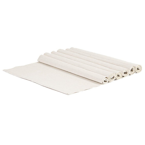 Nicola Spring 45cm X 34.5cm Ribbed Cotton Placemats - Pack Of Six