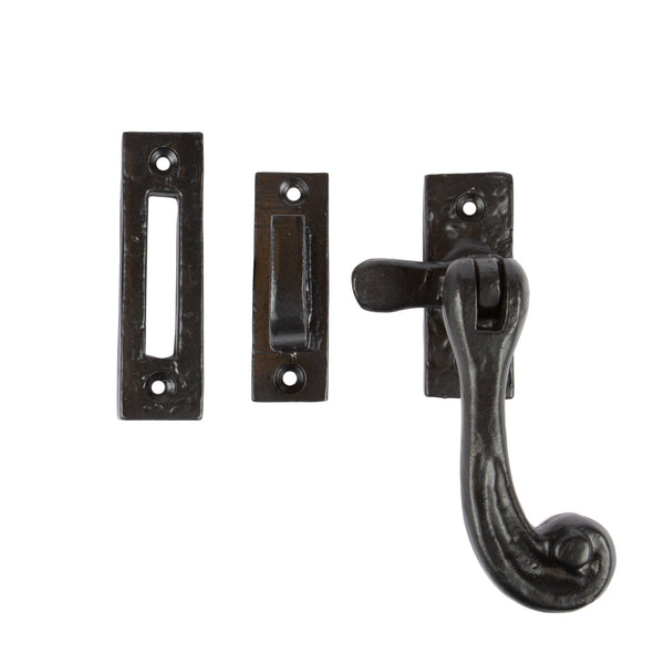 nicola spring 45mm x 100mm Black Rustic Right Handed Window Fastener