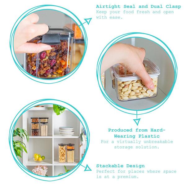 Nicola Spring 460ml Plastic Air Tight Food Storage Container Air Tight And Flip Top Lids
