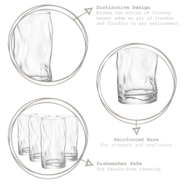 Nicola Spring 460ml Sorgente Tumbler Glasses - Pack Of Four