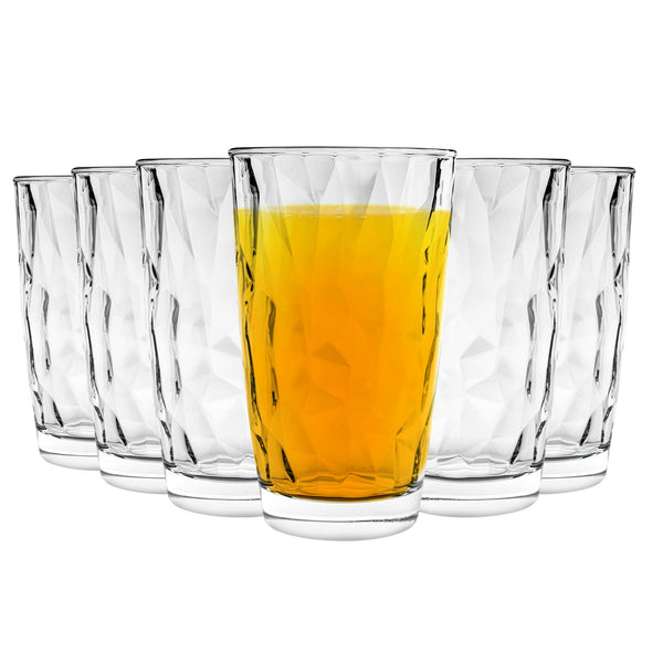 nicola spring 470ml Diamond Highball Glasses - Pack of Six