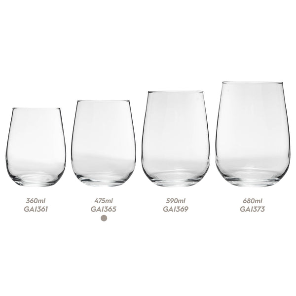 Nicola Spring 475ml Gaia Stemless Wine Glasses - Pack Of Six