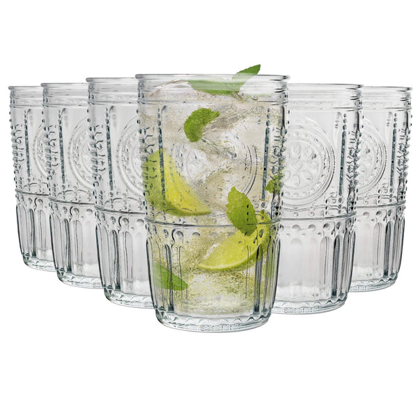 nicola spring 475ml Romantic Highball Glasses - Pack of Six