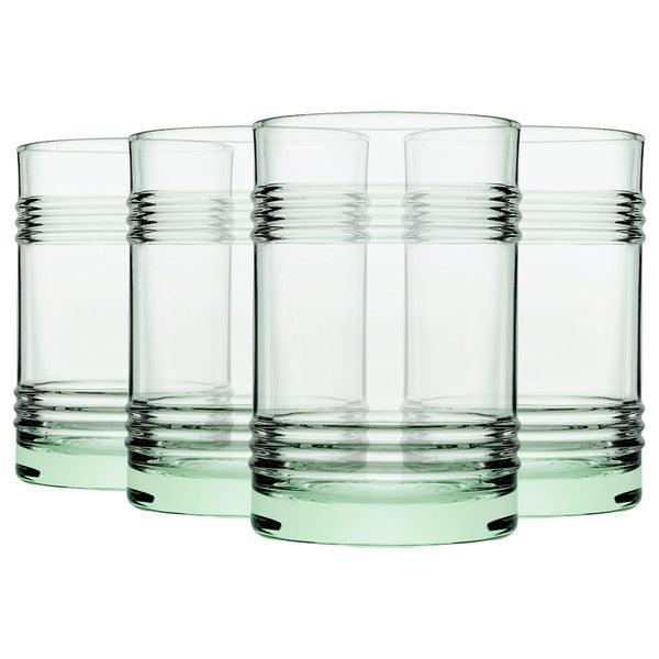 nicola spring 490ml Aware Tincan Recycled Highball Glasses - Green - Pack of Four