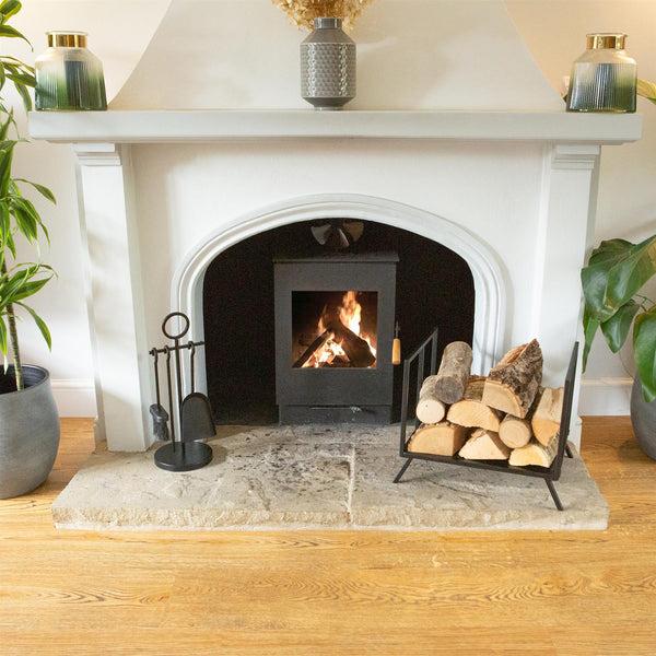 Nicola Spring 4pc Black 'Midhurst' Fireside Companion Set