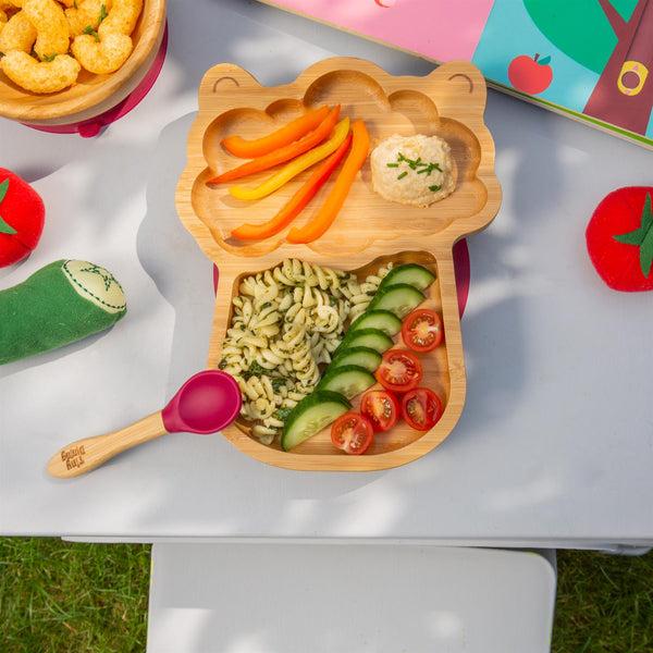 Nicola Spring 4pc Lenny The Llama Bamboo Suction Baby Children's And Toddler Feeding Set