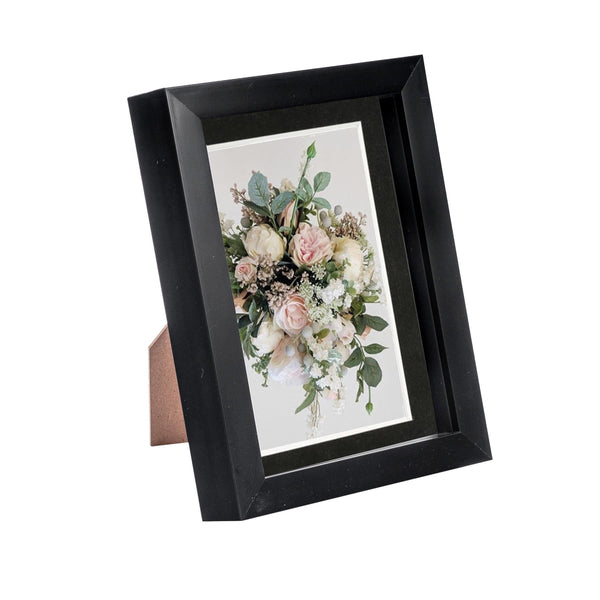nicola spring 5" x 7" Black 3D Box Photo Frame - with 4" x 6" Mount