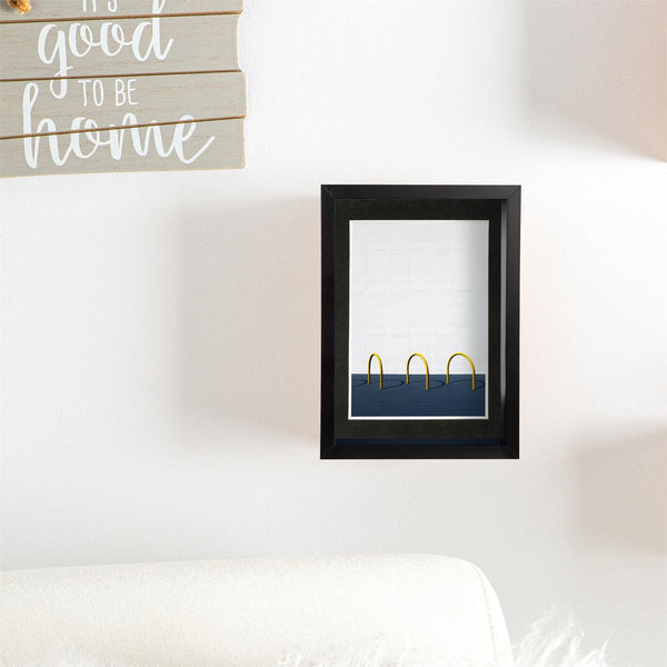 Nicola Spring 5" X 7" Black 3D Deep Box Photo Frame - With 4" X 6" Mount