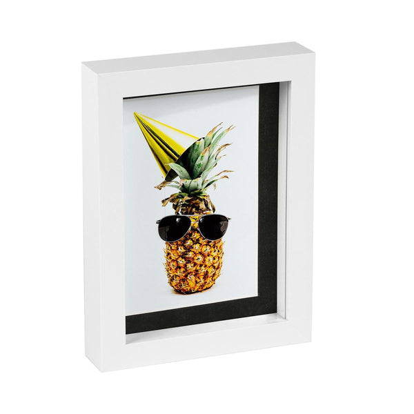 nicola spring 5" x 7" White 3D Box Photo Frame - with 4" x 6" Mount
