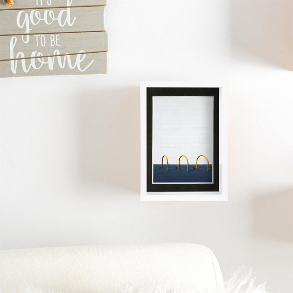 Nicola Spring 5" X 7" White 3D Deep Box Photo Frame - With 4" X 6" Mount