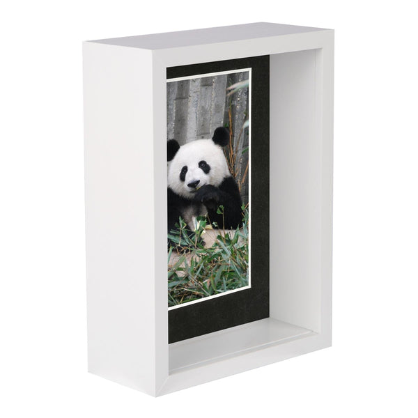 nicola spring 5" x 7" White 3D Deep Box Photo Frame - with 4" x 6" Mount