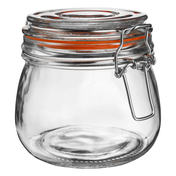 nicola spring 500ml Air tight Classic Glass Over night oats Storage Jar + Four Free Coloured Seals