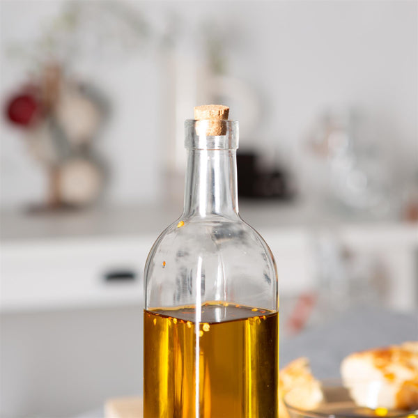 Nicola Spring 500ml Glass Olive Oil Pourer Bottle With Cork Lid