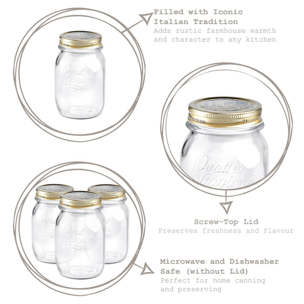 Nicola Spring 500ml Quattro Stagioni Glass Storage Jar