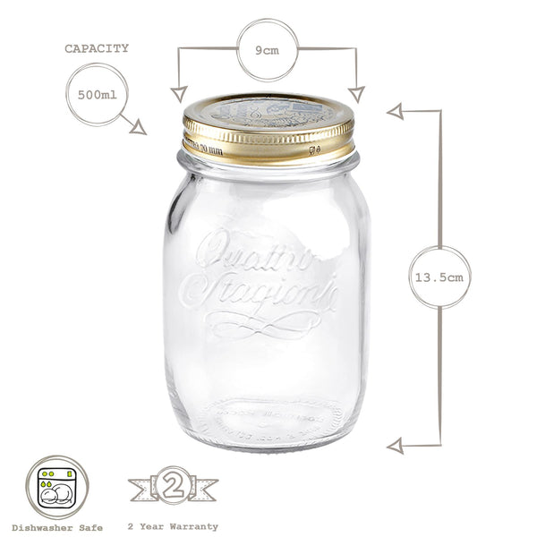 Nicola Spring 500ml Quattro Stagioni Glass Storage Jar