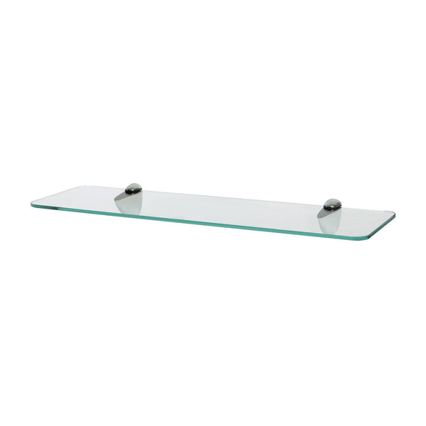 nicola spring 50cm Rounded Floating Glass Shelf with Chrome Fixings