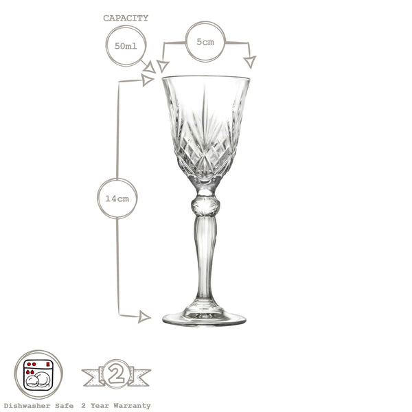 Nicola Spring 50ml Melodia Liqueur Glasses - Pack Of Six